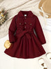 Solid Color Single-Breasted Collared Shirt Dress Fashion Formal Dress