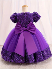 Sparkling Gown 3D Flower Decor Sequins Spliced Flower Dress