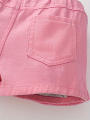 Pleated Ruffle Hem Tiered Skort Solid Color Skirt