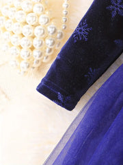 Charming Floral Print Long Sleeve Tutu Dress