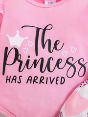 2pcs "The Princess Has Arrived" Print Casual Outdoor Set