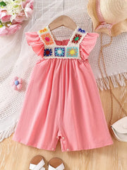 Romper Summer Thin Skirt Pants Outfit Girl's Vest Ruffle