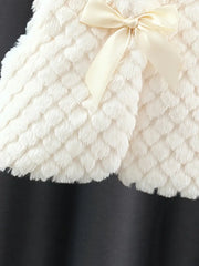 Vest Jacket Soft Pastel Pink Coat with Bow Easy Button Closure