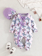 Adorable Print Long-Sleeve Romper