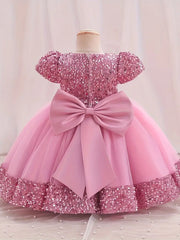 Sparkling Gown 3D Flower Decor Sequins Spliced Flower Dress