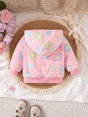 1pc Cozy Plush Hooded Jacket