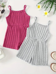 2pcs Set Threaded Shorts Bodysuit Pit Stripe