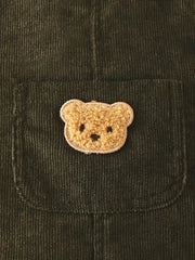 Solid Color Casual Corduroy Overalls