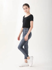 Solid Color Imitation Denim Pants