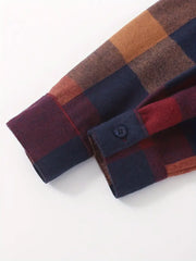 Casual Button-Up Classic Plaid Long Sleeve Shirt
