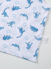 3-Pack Excavator Cartoon Universe Dinosaur Pattern Casual Tank Tops