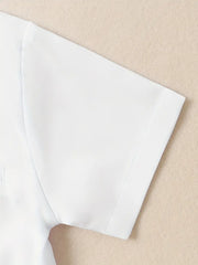 Casual Short Sleeve Button Solid Top Spring Summer Outdoor Shirt