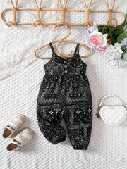 Summer Hip-Hop Ethnic Print Front and Middle Pleated Button Leggings