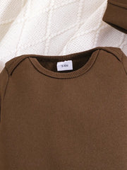 1pc Warm Hooded Round Neck Long Sleeve Bodysuit