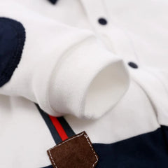 Gentleman's Polo One-piece Suit With Black Bow & Red Strips