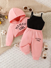 Baby Stylish Letter Print Street Casual 3pcs Outfits