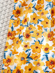 Floral Print Sleeveless Jumpsuit with Matching Beach Hat