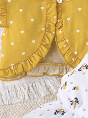 Two-piece Set Lady Love Open Cardigan Jacket with Floral Pattern Sleeveless Dress