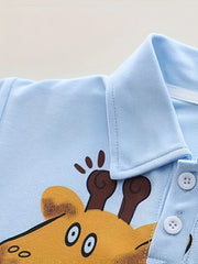 Animal World Shirt Short Sleeve Shorts Casual Two-Piece Set
