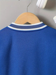 Casual Knitted Sweatshirt Jacket with Button Front