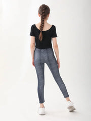 Solid Color Imitation Denim Pants