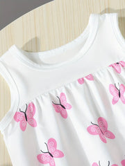 Adorable Cartoon Print Sleeveless Dress