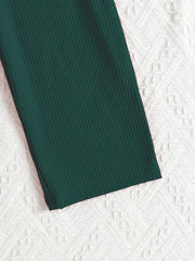 Short Puff Sleeve Ribbed Jumpsuit