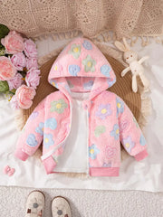 1pc Cozy Plush Hooded Jacket