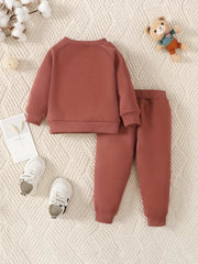 Two-piece Set C, Long Sleeve Hoodie and Bear Printed Pants Suit