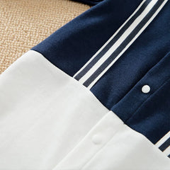 Gentleman's Polo One-piece Suit With Printed Strips
