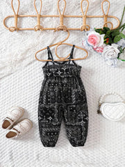Summer Hip-Hop Ethnic Print Front and Middle Pleated Button Leggings