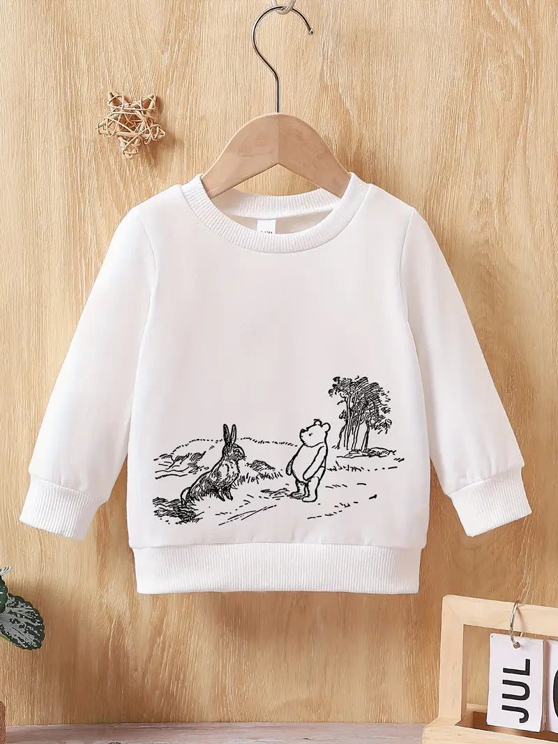 Creative Winnie Bear Meet Rabbit In The Forest Graphic Print