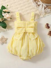 Infant Baby Cute Chic Striped Bow Cami Onesie Romper