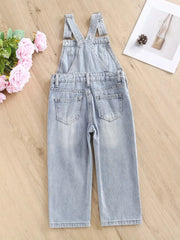 Ripped Denim Jumpsuit Overalls With Pockets