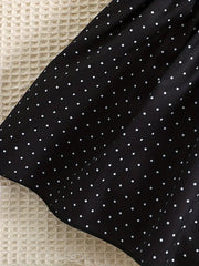 Polka Dot Shirred Puff Sleeve Dress