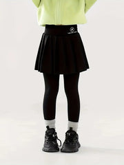 Stretchy Letter Print Skort Leggings Comfy Pants