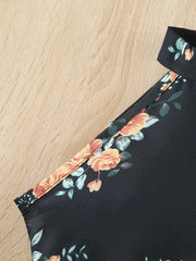 Floral Galter Top & Layered Hem Skirt & Hat