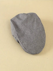 Three-Piece Bow Polka Dot Short Sleeve Shirt + Gray Shorts with Straps + Hat