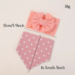 2pcs Girls Bib + Bow Headbands, Girls Accessories