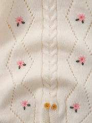 Floral Embroidered Knitted Romper
