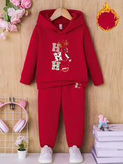 Polyester Casual Outfit with Alphabet Print Hoodie and Sweatpants