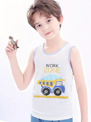 3pcs Cotton Tank Tops with Cute Animal Print