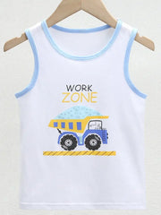 3pcs Cotton Tank Tops with Cute Animal Print