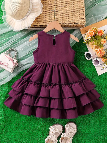 Sleeveless, Button Detail Chic Summer Princess Dress