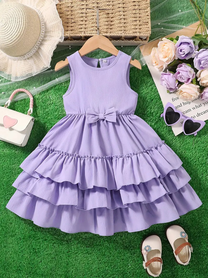 Sleeveless, Button Detail Chic Summer Princess Dress