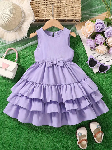 Sleeveless, Button Detail Chic Summer Princess Dress