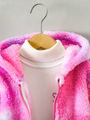 Long Sleeve Fuzzy Fleece Hooded Jacket