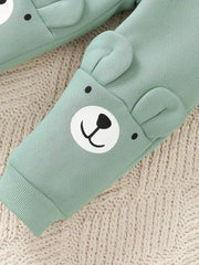 Two-piece Set C, Long Sleeve Hoodie and Bear Printed Pants Suit