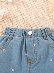 Casual Roll-Up Hem Blue Denim Shorts