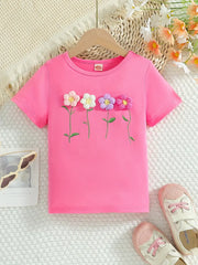 Sweet Flower Decor Short Sleeve T-shirt